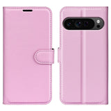 EIDERWOOD Google Pixel 9 Pro XL Litchi Leather Flip Cover m. Lommebok - Rosa