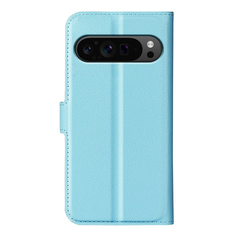 EIDERWOOD Google Pixel 9 Pro XL Litchi Leather Flip Cover m. Lommebok - Blå