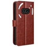 EIDERWOOD Nothing Phone (2a) Glanset Leather Flip Cover m. Lommebok og stropp - brun