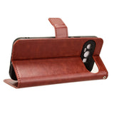 EIDERWOOD Google Pixel 9 / 9 Pro glanset lær flipdeksel m. Lommebok og stropp - brun