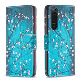 EIDERWOOD Sony Xperia 10 VI Leather Flip Cover m. Lommebok og stativfunksjon - Blomstertre