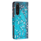 EIDERWOOD Sony Xperia 10 VI Leather Flip Cover m. Lommebok og stativfunksjon - Blomstertre
