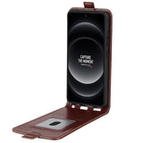 EIDERWOOD Xiaomi 14 Ultra Vertical Leather Flip Cover m. Kortholder - Brun