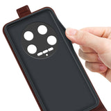 EIDERWOOD Xiaomi 14 Ultra Vertical Leather Flip Cover m. Kortholder - Brun