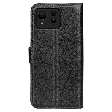 EIDERWOOD Asus Zenfone 11 Ultra PU Litchi Leather Flip Cover m. Lommebok og stativfunksjon - svart