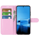 EIDERWOOD Asus Zenfone 11 Ultra PU Litchi Leather Flip Cover m. Lommebok- og stativfunksjon - Rosa
