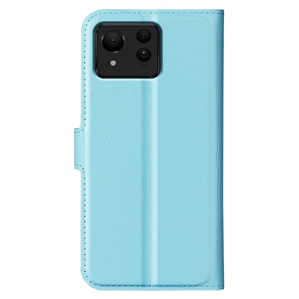 EIDERWOOD Asus Zenfone 11 Ultra PU Litchi Leather Flip Cover m. Lommebok og stativfunksjon - blå