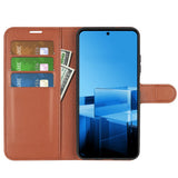 EIDERWOOD Asus Zenfone 11 Ultra PU Litchi Leather Flip Cover m. Lommebok- og stativfunksjon - brun