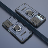 EIDERWOOD Samsung Galaxy M15 (5G) Craftsman Bakdeksel m. Magnetisk Kickstand &amp; Cam Slider - Blå