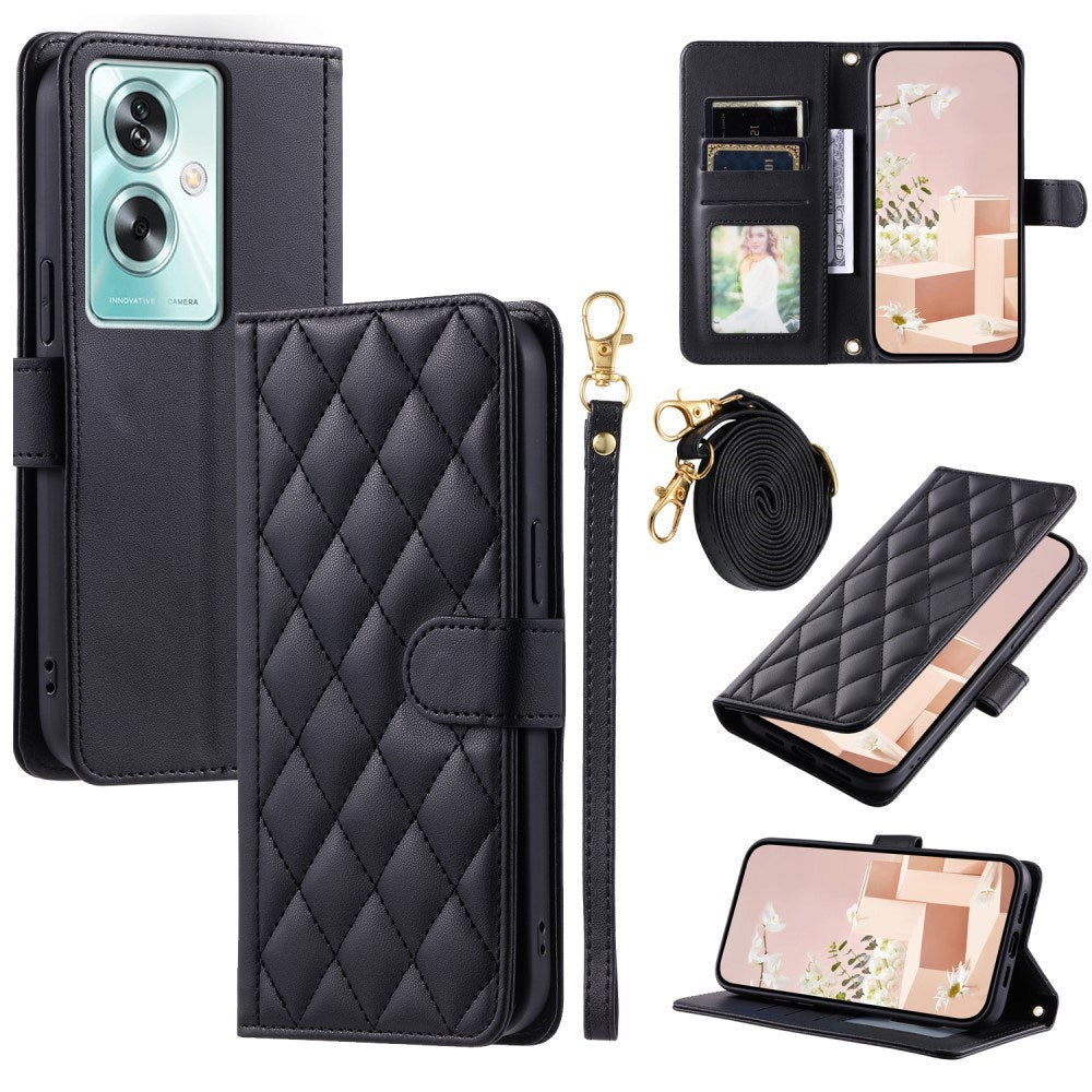 EIDERWOOD OnePlus Nord N30 SE (5G) / Oppo A79 (5G) / A2 (5G) Skinndeksel m. Strap &amp; Crossbody Bag-funksjon - Svart