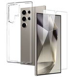 Samsung Galaxy S24 Ultra NORTHJO 2-i-1 Sæt - Fleksibelt Plast Mobil Cover & Skærmbeskyttelsesglas - Gennemsigtig