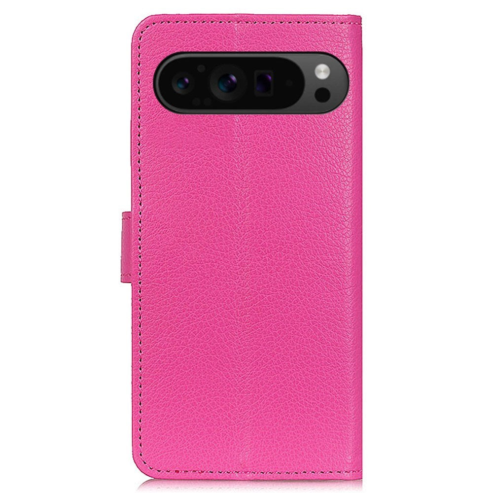 EIDERWOOD Google Pixel 10 / 10 Pro / 9 / 9 Pro Litchi Kunstlæder Cover m. Pung - Lyserød