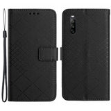 EIDERWOOD Sony Xperia 10 VI Leather Flip Cover m. Lommebok og stropp - Rombegravering - Svart