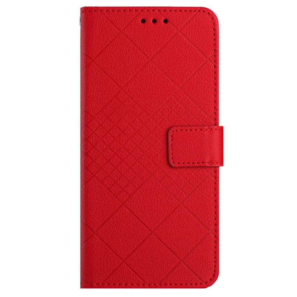 EIDERWOOD Sony Xperia 10 VI Leather Flip Cover m. Lommebok og stropp - Rombegravering - Rød