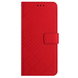 EIDERWOOD Sony Xperia 10 VI Leather Flip Cover m. Lommebok og stropp - Rombegravering - Rød
