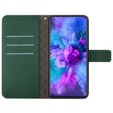 EIDERWOOD Sony Xperia 10 VI Leather Flip Cover m. Lommebok og stropp - Rombegravering - Grønn