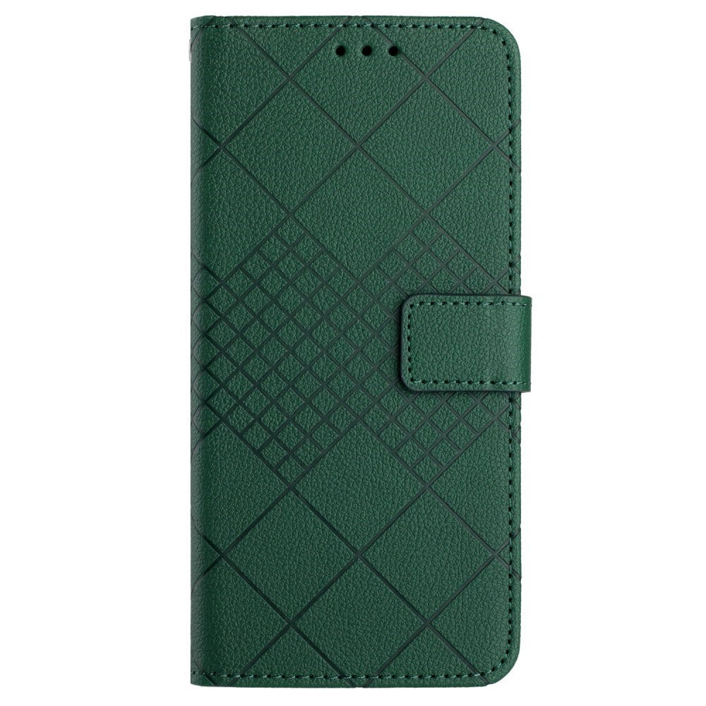 EIDERWOOD Sony Xperia 10 VI Leather Flip Cover m. Lommebok og stropp - Rombegravering - Grønn