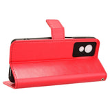 EIDERWOOD TCL 501 Blankt Kunstlæder Flip Cover m. Pung & Strop - Rød