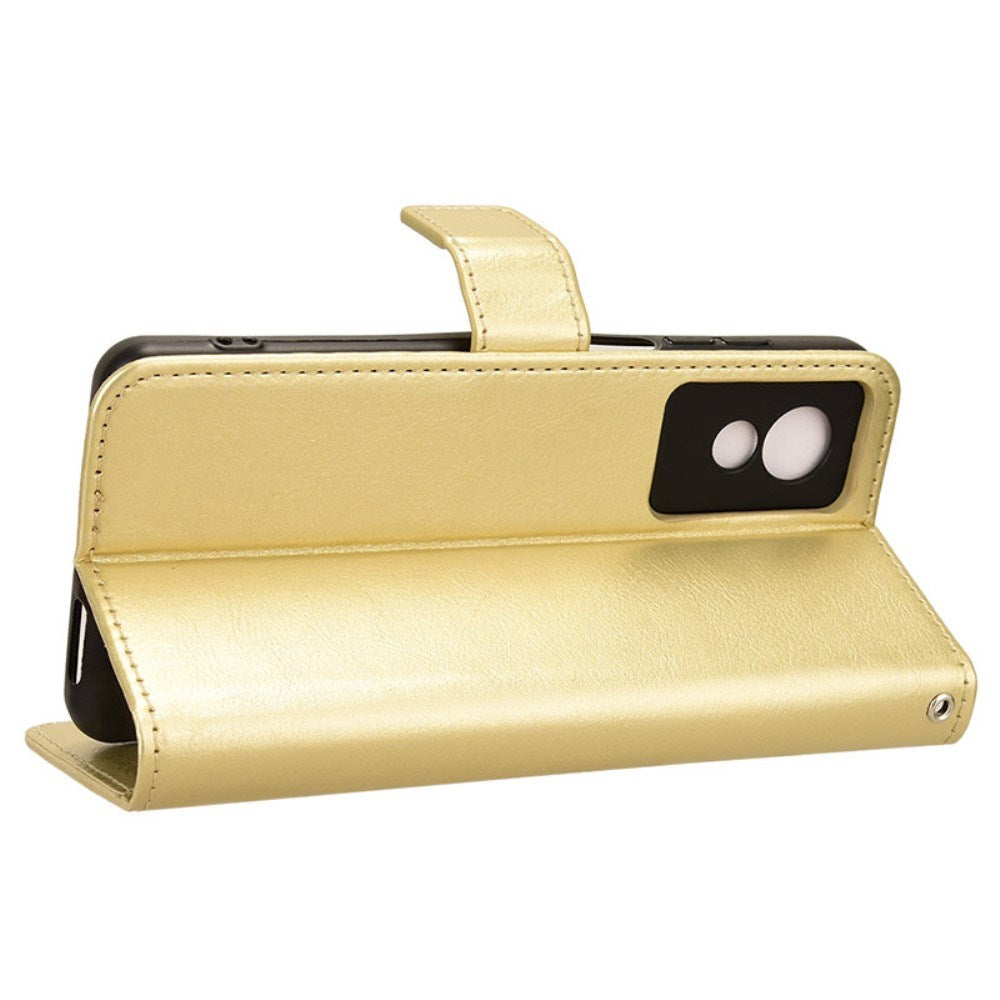 EIDERWOOD TCL 501 Blankt Kunstlæder Flip Cover m. Pung & Strop - Guld