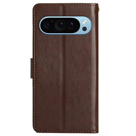 EIDERWOOD Google Pixel 9 / 9 Pro Butterfly Leather Flip Cover m. Lommebok - Brun