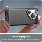 EIDERWOOD Huawei Pura 70 Pro / 70 Pro+ (pluss) Bakdeksel i børstet karbon - svart