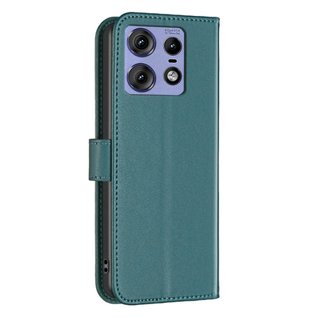 EIDERWOOD Motorola Edge 50 Pro flip-deksel i kunstskinn m. Stativ og kortholder - Grønn