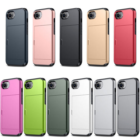 EIDERWOOD iPhone 16e Bagsidecover med Kortholder - Sølv