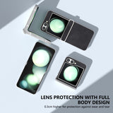 EIDERWOOD Samsung Galaxy Z Flip7 FE / Flip6 Læderbetrukket Plastik Bagside Cover - Sort