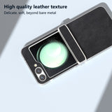 EIDERWOOD Samsung Galaxy Z Flip7 FE / Flip6 Læderbetrukket Plastik Bagside Cover - Sort