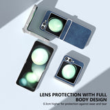 EIDERWOOD Samsung Galaxy Z Flip7 FE / Flip6 Læderbetrukket Plastik Bagside Cover - Blå