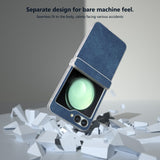 EIDERWOOD Samsung Galaxy Z Flip7 FE / Flip6 Læderbetrukket Plastik Bagside Cover - Blå