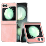 EIDERWOOD Samsung Galaxy Z Flip7 FE / Flip6 Læderbetrukket Plastik Bagside Cover - Lyserød