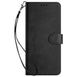 OPPO A77 (5G) / A57 / A57s EIDERWOOD Kunstlæder Cover m. Strop - Sort