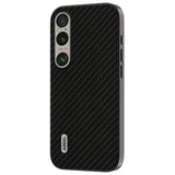 Sony Xperia 1 VI Carbon Fiber Leather Bakdeksel - Svart