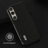 Sony Xperia 1 VI Carbon Fiber Leather Bakdeksel - Svart
