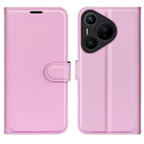 Huawei Pura 70 - EIDERWOOD Faux Leather Flip Cover m. Kortholder og stativfunksjon - Rosa