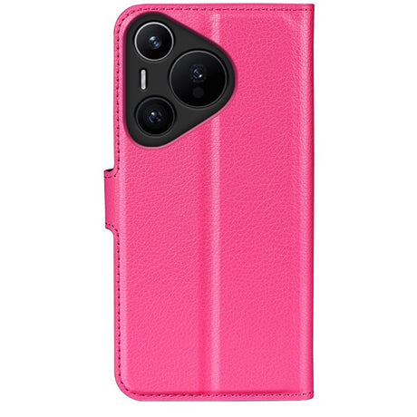 Huawei Pura 70 Pro / 70 Pro+ (Pluss) - EIDERWOOD Faux Leather Flip Cover m. Kortholder og stativfunksjon - Rosa