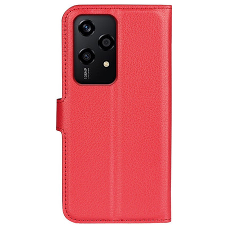 Honor 200 Lite - EIDERWOOD Faux Leather Flip Cover m. Kortholder og stativ funksjon - rød