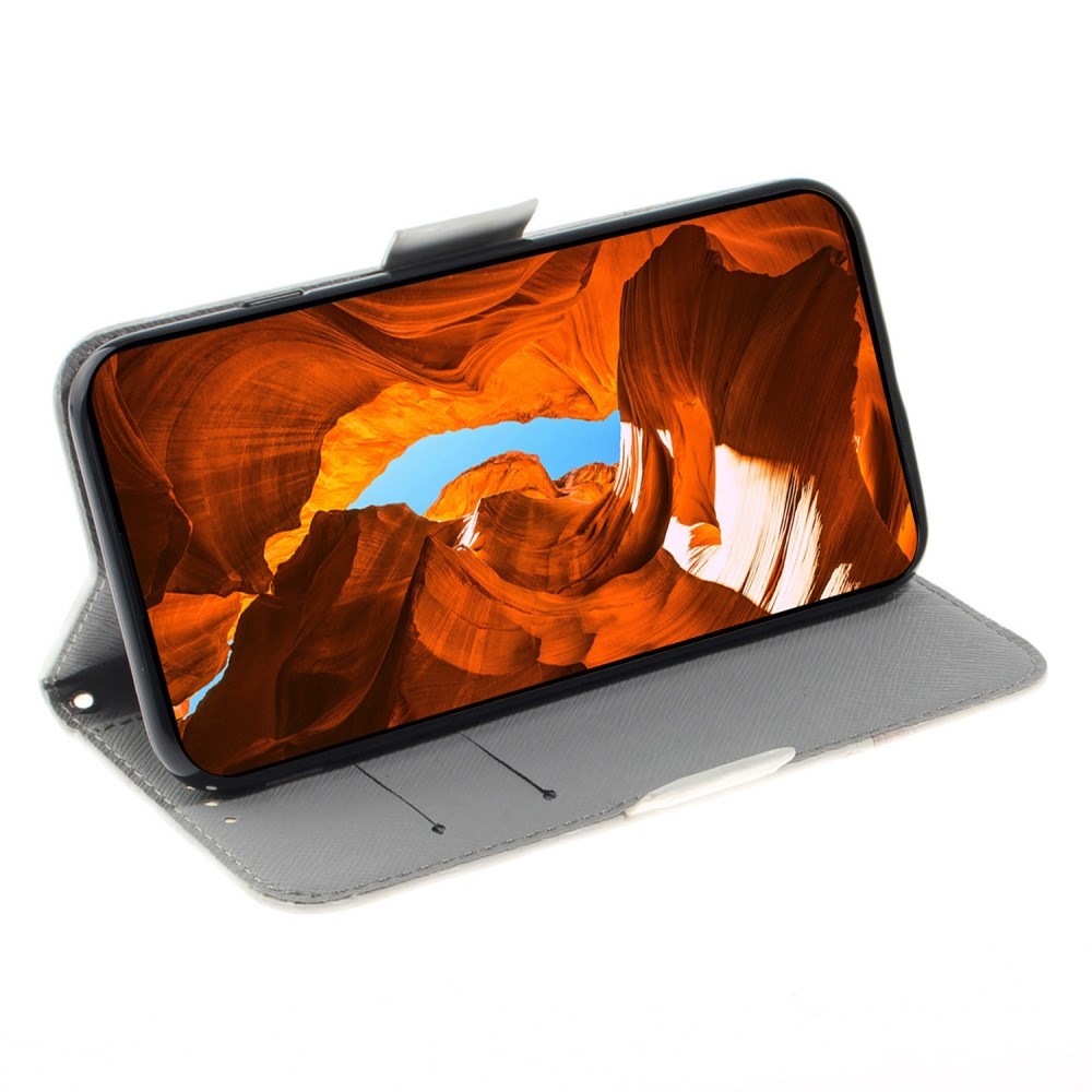 EIDERWOOD Sony Xperia 5 VI Leather Flip Cover m. Veske og stropp - hvite blomster