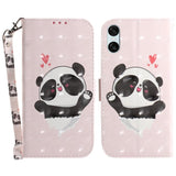 EIDERWOOD Sony Xperia 5 VI Leather Flip Cover m. Lommebok og stropp - Happy Panda
