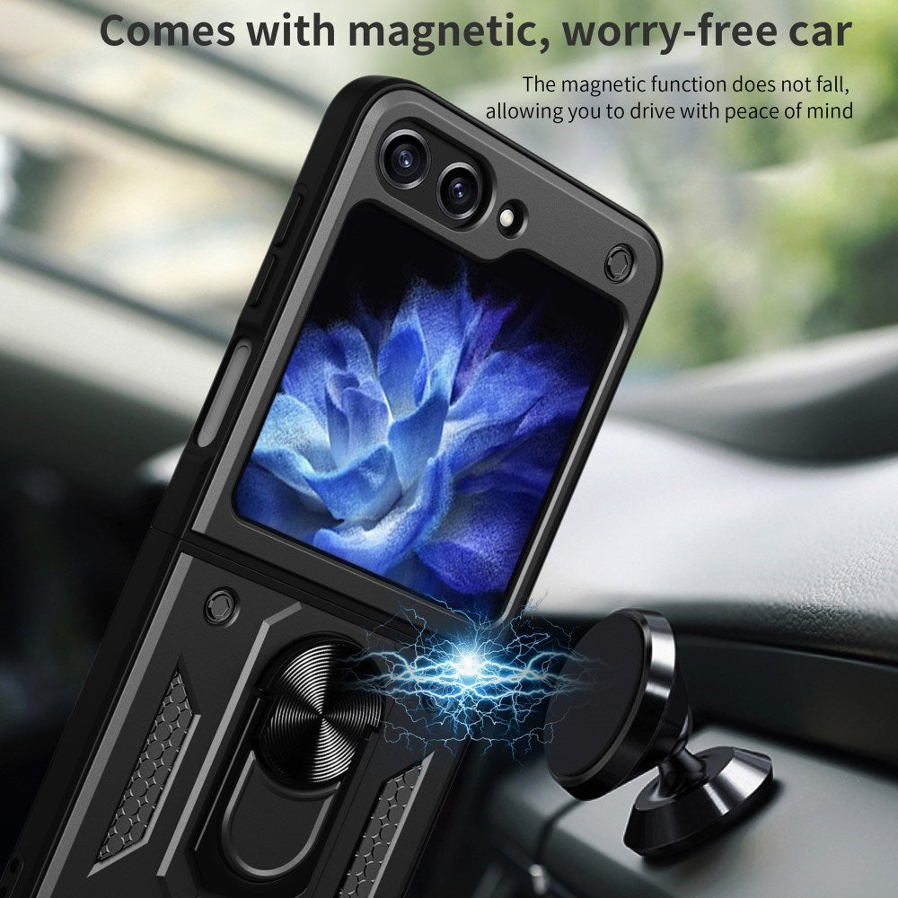 Samsung Galaxy Z Flip7 FE / Flip6 - EIDERWOOD Hybrid Håndværker Cover m. Kickstand - Sort