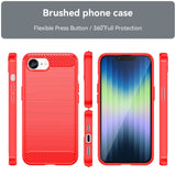 EIDERWOOD iPhone 16e Brushed Carbon Bagside Cover - Rød
