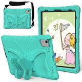 EIDERWOOD iPad Air 11" (2025 / 2024) Butterfly Kickstand Kids Cover m. skulderstropp - Mintgrønn