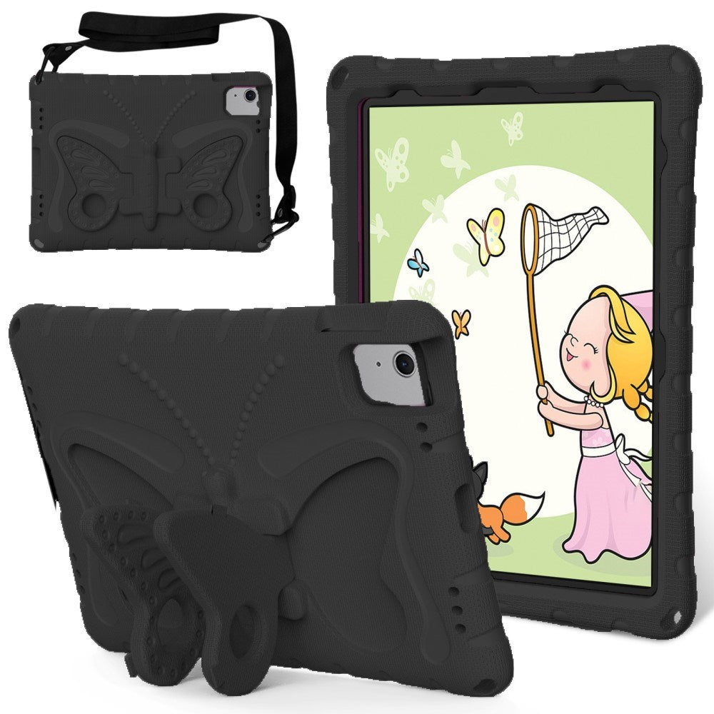 EIDERWOOD iPad Air 11" (2025 / 2024) Butterfly Kickstand Kids Cover m. skulderstropp - svart