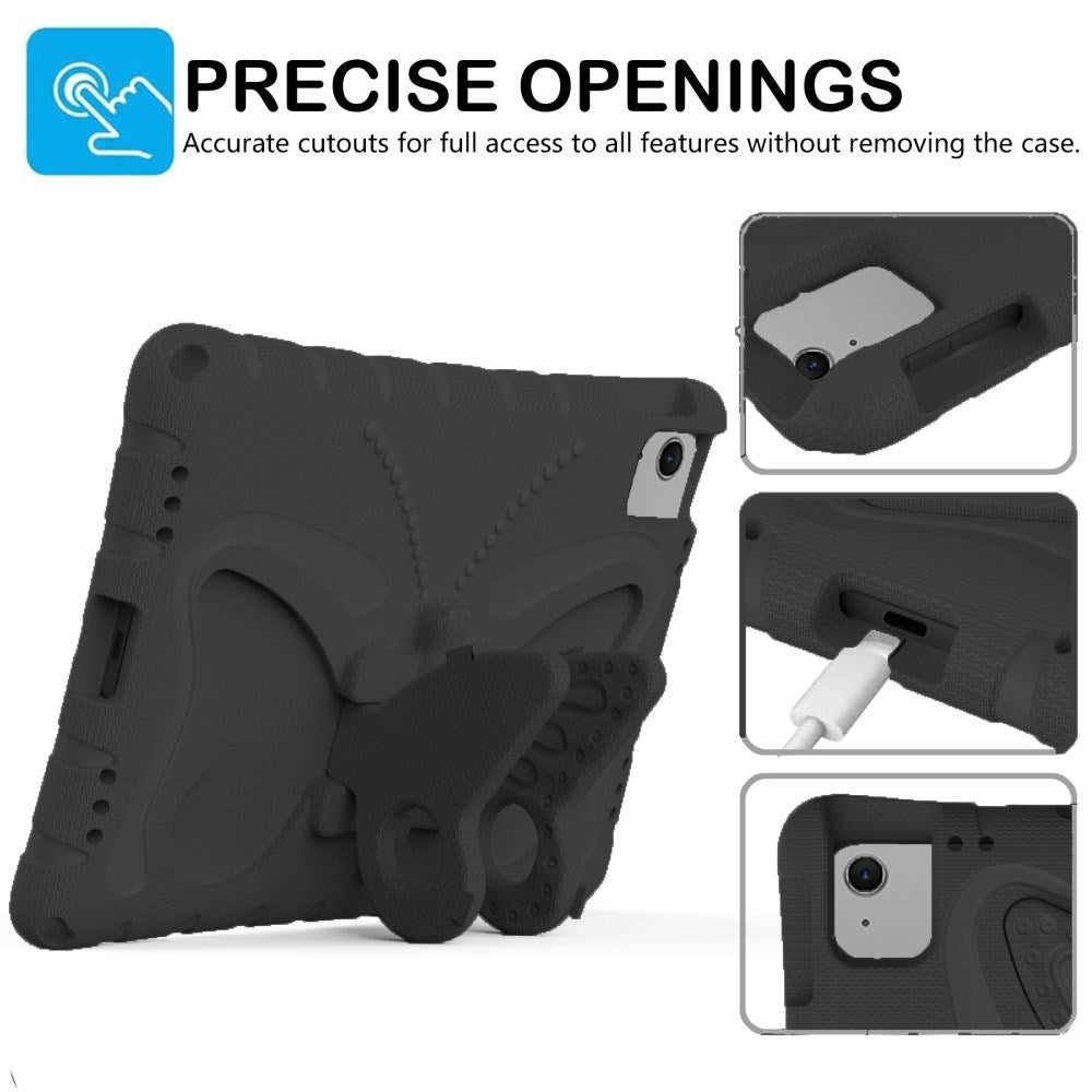 EIDERWOOD iPad Air 11" (2025 / 2024) Butterfly Kickstand Kids Cover m. skulderstropp - svart