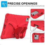 EIDERWOOD iPad Air 11" (2025 / 2024) Butterfly Kickstand Børne Cover m. Skulderstrop - Rød