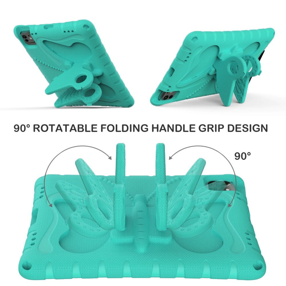 EIDERWOOD iPad Pro 11" (2024) Butterfly Kickstand Kids Cover m. skulderstropp - Mintgrønn