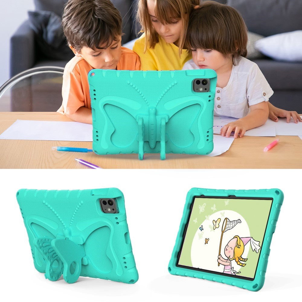 EIDERWOOD iPad Pro 11" (2024) Butterfly Kickstand Kids Cover m. skulderstropp - Mintgrønn