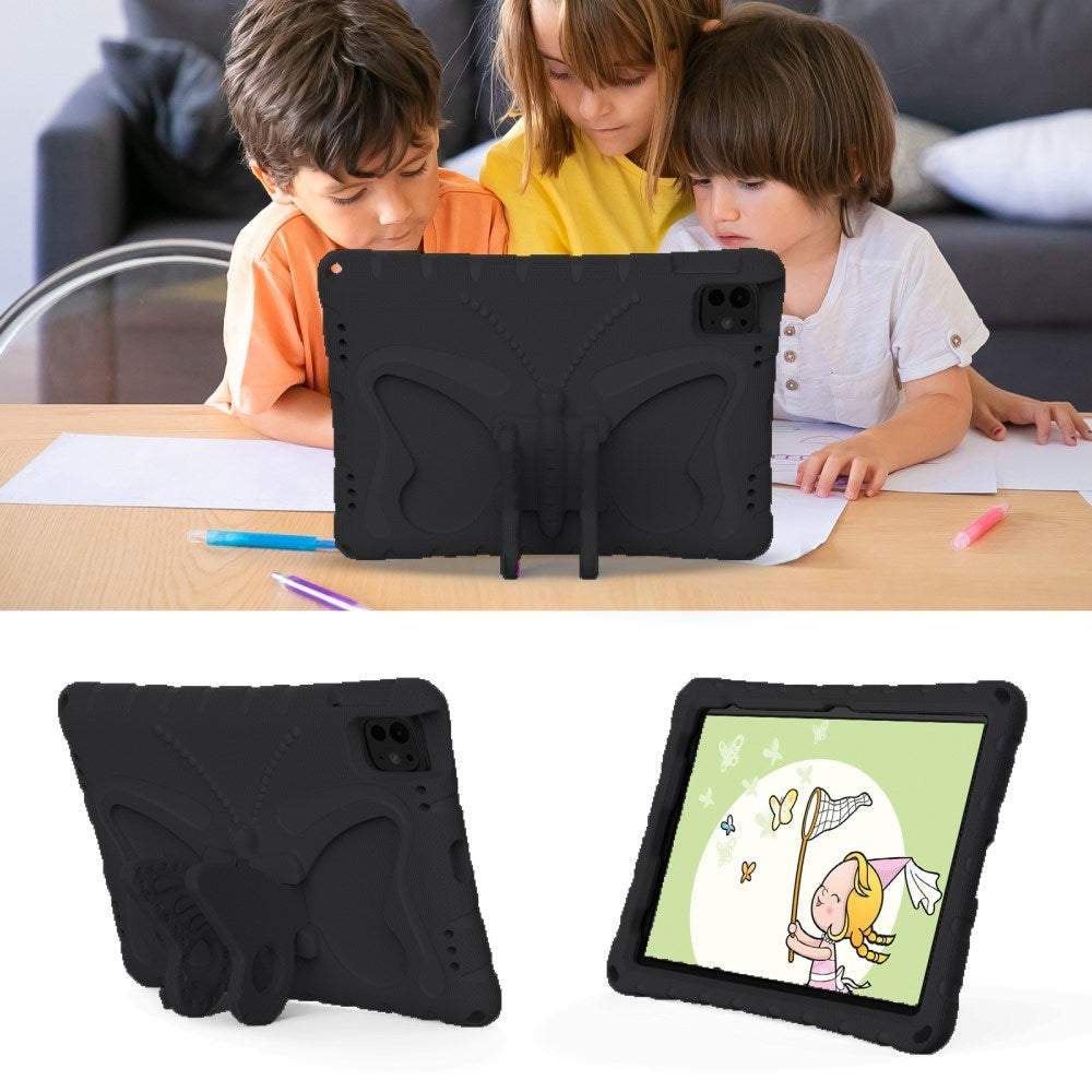 EIDERWOOD iPad Pro 11" (2024) Butterfly Kickstand Kids Cover m. skulderstropp - svart