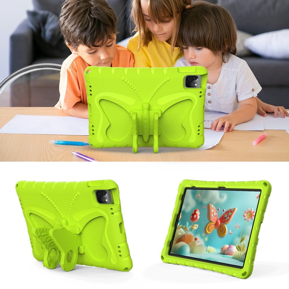 EIDERWOOD iPad Air (2025 / 2024) / Pro 13" (2024) / Pro 12.9" (2022-2018) Butterfly Kickstand barnedeksel m. Skulderstropp - Grønn